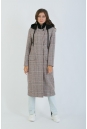 Женское пальто из текстиля с капюшоном 8011724