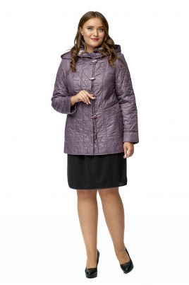 Осенняя куртка женская из текстиля с капюшоном, отделка искусственный мех