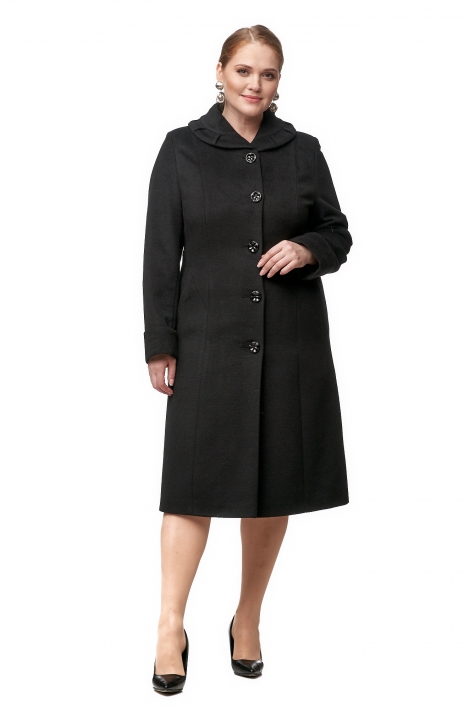 Женское пальто из текстиля с воротником 8012224