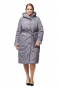 Женское пальто из текстиля с капюшоном, отделка искусственный мех 8012384