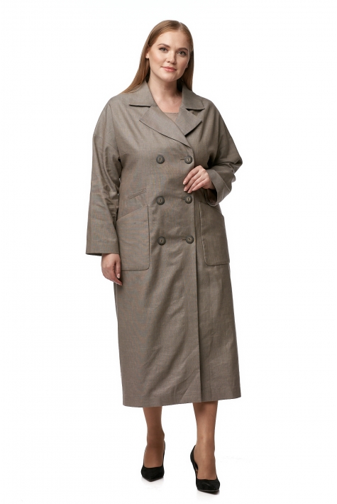 Женское пальто из текстиля с воротником 8013626