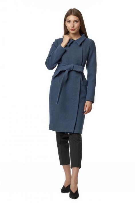 Женское пальто из текстиля с воротником 8016705