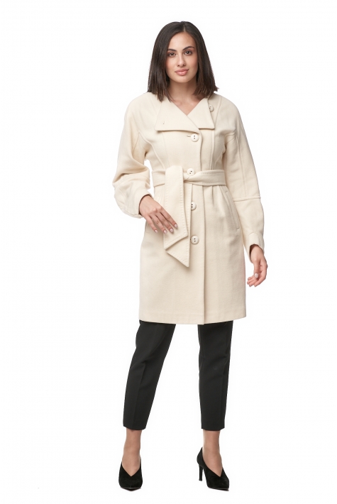 Женское пальто из текстиля с воротником 8017976
