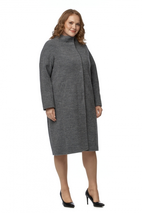 Женское пальто из текстиля с воротником 8018991