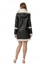Женское кожаное пальто из эко-кожи с капюшоном, отделка искусственный мех 8019702-3