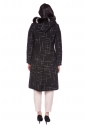 Женское пальто из текстиля с капюшоном, отделка песец 8021827-3