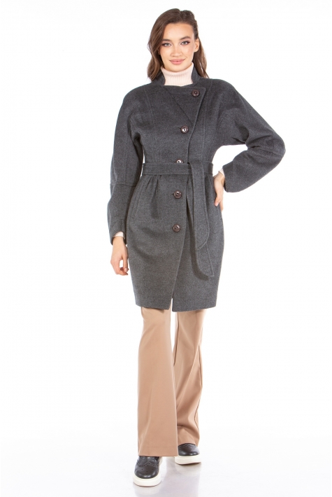Женское пальто из текстиля с воротником 8023177