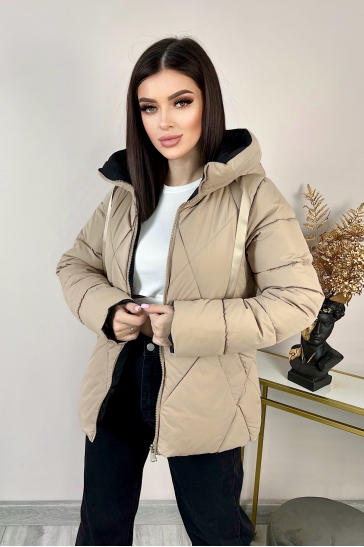 Куртка женская из текстиля с капюшоном