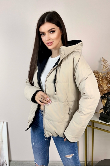 Куртка женская из текстиля с капюшоном