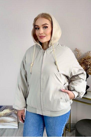 Куртка женская из текстиля с капюшоном
