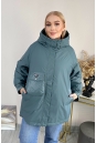 Женское пальто из текстиля с капюшоном 8024102-2